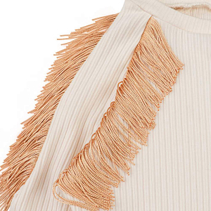 Лонгслив с бахромой Gingersnaps "Therese Eggnog", светло-желтый